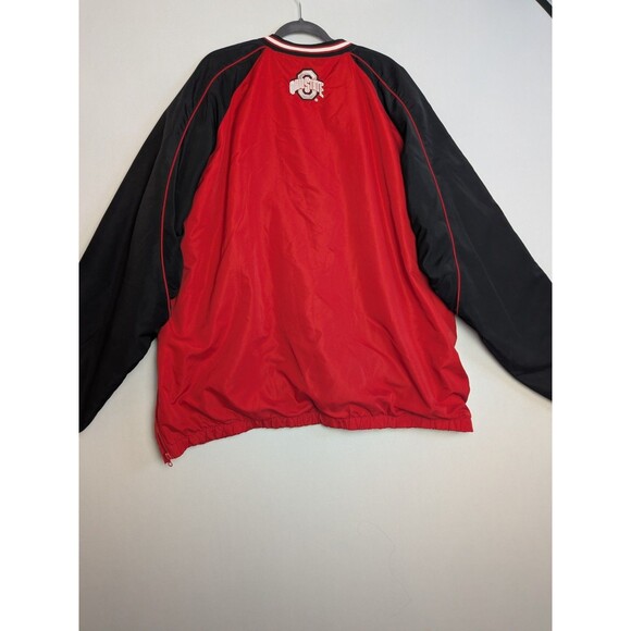 58 Sports Ohio State Buckeyes Red & Black 3XL Pull-Over Heavy Windbreaker Jacket - Picture 11 of 15